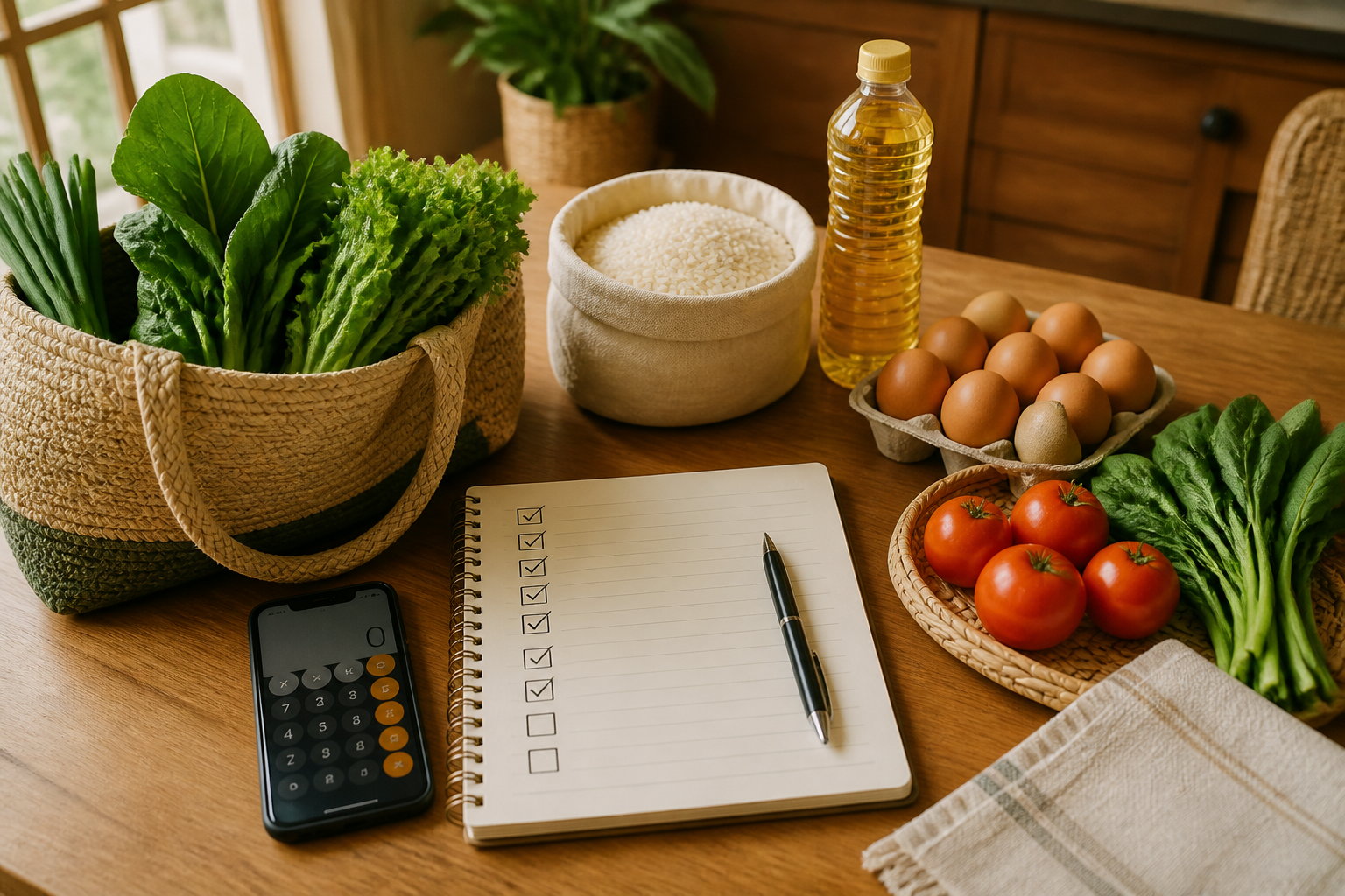 Daftar belanja harian bersama bahan makanan
